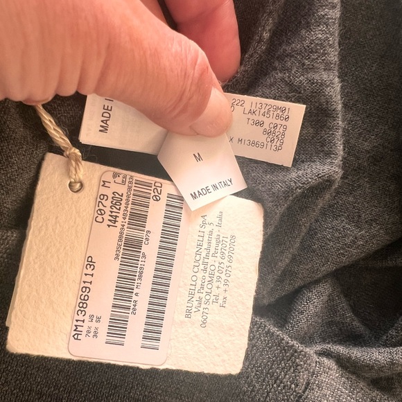 NWT Brunello Cucinelli Cashmere Sweater Turtleneck Italy Size M Monili Sleeve - Picture 5 of 13